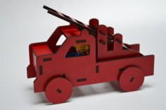 Plywood Fire Truck Wooden Toy for Kids 4mm MDF Free Laser Cut File