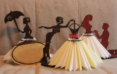Plywood Lady Napkin Holder Doll Tissue Paper Stand Free Laser Cut File