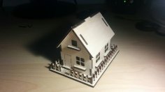 Plywood Mini House Template Doll House Toy PDF CNC Laser Cutting File