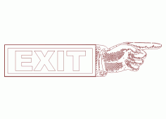 Point Hand Exit Sign DXF File