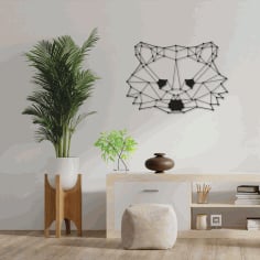 Polygon Raccoon Wall Art Laser Cut DXF File