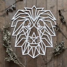 Polygon Wall Art Lion Face Free Vector CDR File