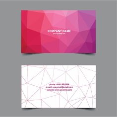 Polygonal Background Business Card Template Free Vector