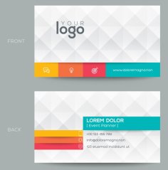Polygonal Business Card With 3D Effect Free Vector