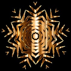 Prismatic Gold Flourish Snowflake Without Background SVG File
