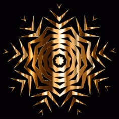 Prismatic Gold Flourish Snowflake SVG File