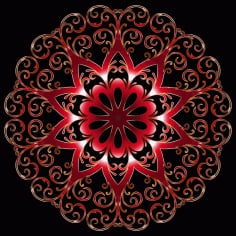 Prismatic Red Flourish Snowflake SVG File