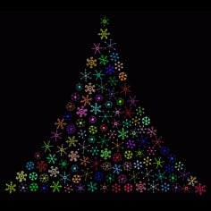 Prismatic Snowflake Christmas Tree SVG File