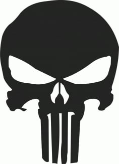 Punisher Skull Stencil Vector Laser Cut CDR File