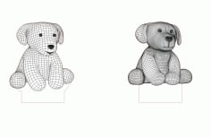Puppies 3d Led Night Light Free CDR Vectors File