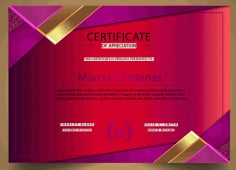 Purple Border Decoration Certificate Free Illustrator Vector File