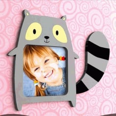 Raccoon Picture Frame Laser Cut CDR File