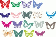 Rainbow Butterfly Set CDR File