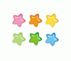 Rainbow Color Star Sticker CDR File