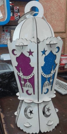 Ramadan Wooden Lantern Fanoos Laser Cut CDR File