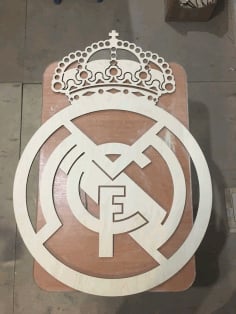 Real Madrid Logo Wooden Sports Logo Laser Cut CDR File