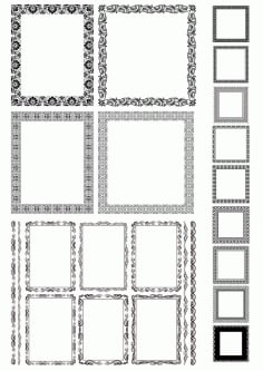 Rectangle Decor Frame with Border Vector Set Free CDR Vectors File