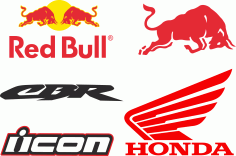 Red Bull Honda Cbr Logo Vector Set Free CDR Vectors File