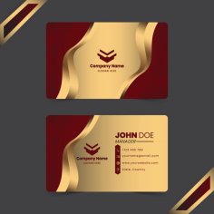 Red Business Card Template With Luxury Gold Gradient And Elegant Style For Esport Gaming Free Vector