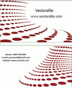Red Doted Business Card Template Design Vector File