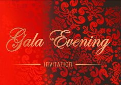 Red Floral Invitation Template Card Free Vector