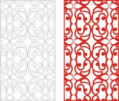 Red Padded Vertical Seamless Screen Grille Panel Pattern Laser Cut CDR File