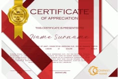 Red Styles Certificate of Appreciation Template Vector File