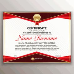 Red Styles Certificate of Appreciation Template Illustrator Vector File