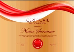 Red Styles Certificate Template Vector File