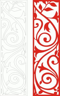 Red Way Seamless Screen Grille Panel Pattern Laser Cut CDR File