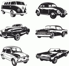 Retro Cars Vector Pack Free CDR Vectors File