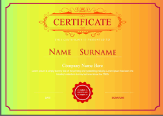 Retro Certificate of Achievement Template Illustrator Vector File