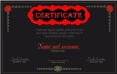 Retro Diploma and Certificate Cover Design Free Vector