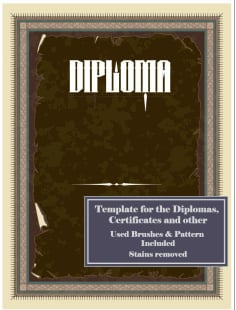 Retro Diploma and Certificate Cover Template Design Free Vector