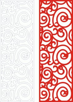Rippel Lines Vertical Panel Screen Grille Panel Pattern Laser Cut CDR File