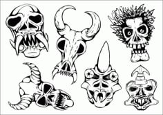 Ritual Skull Mask Design Skull Vector Free Download CDR File