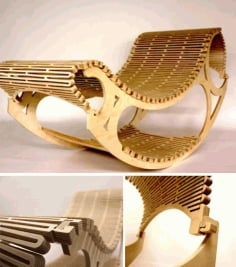 Rocking Wooden Chair CNC Laser Cut DXF File