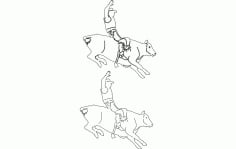 Rodeo Cowboy 12 Free Dxf File For Cnc DXF Vectors File