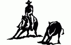 Rodeo Silhouette 2 Free Dxf File For Cnc DXF Vectors File