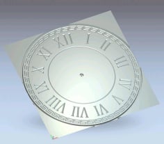 Roman Counting Mandala Laser Cut Clock Design CDR File
