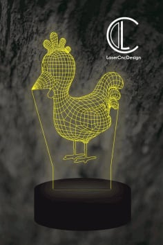 Rooster Vector File for LED Lamp CDR File