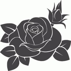 Rose Flower Free DXF Vectors File