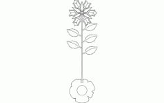 Rose Plant Free DXF Vectors File