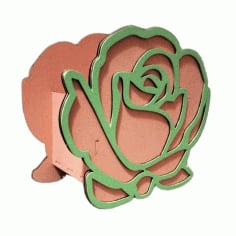 Rose Shaped Box Valentines Day Gifts Valentine Flower Box Laser Cut CDR File