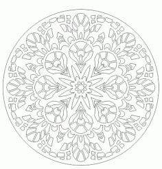 Round Decorative Mandala Pattern Free DXF File