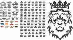 Royal Crown Lion Silhouette CDR File
