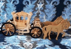 Royal Horse Carriage Horse Cart Laser Cut Free CDR File