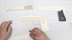 Rubber Band Gun 3mm Plywood Design Laser Cut DXF File