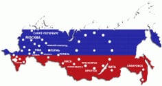 Russian Map Wall Clock Template CDR Vectors File
