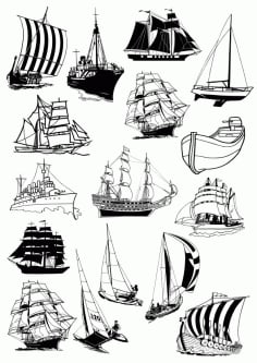 Sail Ships Free CDR Vectors File